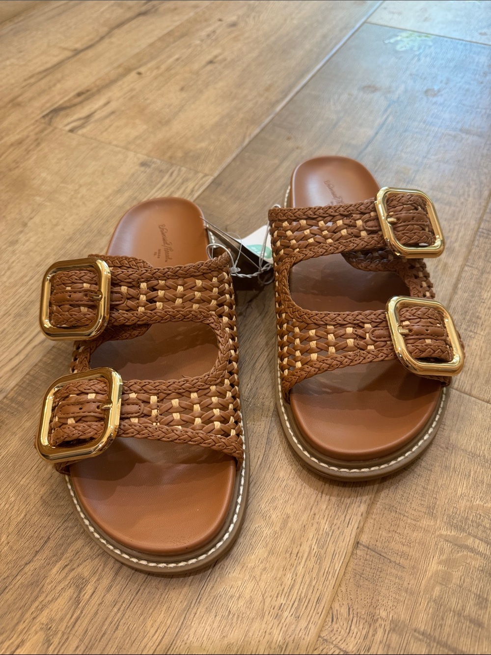 Universal Thread Brown Woven Double-Buckle Slide Sandals - Picture 7 of 7